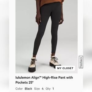 Align High Rise Pant with Pockets 25"